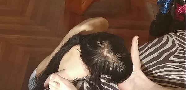 Beth Kinky - Sexy slim sub slut licks clean her Daddy unwashed feet pt2 HD